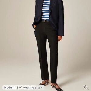 J. Crew Kate Pant Black Straight Leg Trousers Size 2